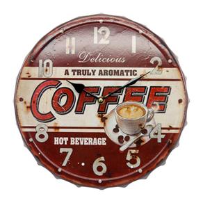 Relógio Tampa de Garrafa Metal Coffe - The Home - Vermelho