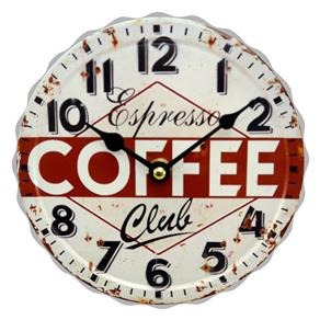 Relógio Tampa de Garrafa Metal Expresso Coffe Club - The Home - Branco