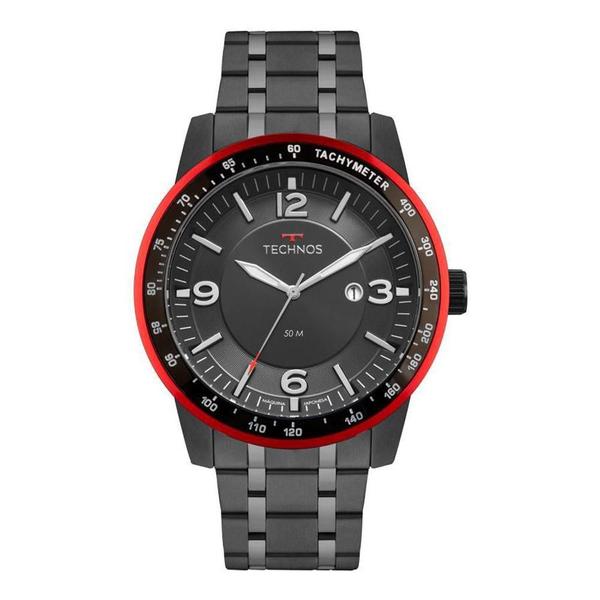 Relógio Technos 2117LBA/4P Masculino Preto Pulseira de Aço