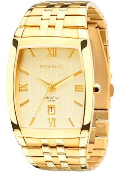 Relógio Technos 1n12mp4x Quadrado Masculino Dourado