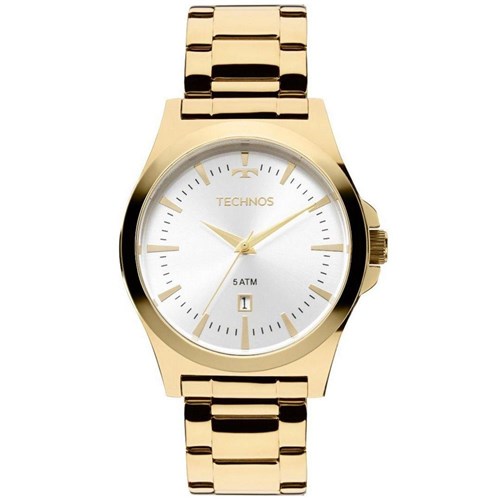 Relógio Technos Análogo Dourado Fundo Branco 2115Lam/4K