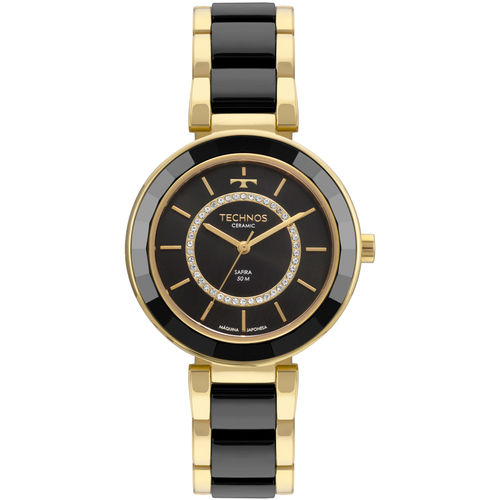 Relógio Technos Ceramic Safira Feminino Dourado 2036mkp/4p