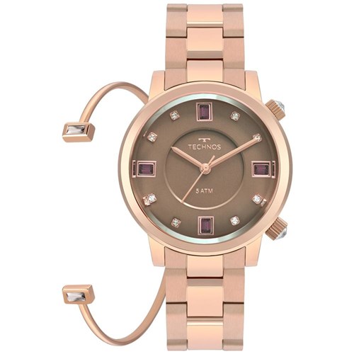 Relógio Technos Crystal Feminino Rosé 2039BV/K4M