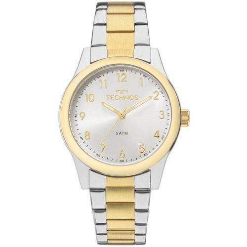 Relogio Technos Dourado e Prateado Feminino Elegance Boutique 2035mkk/5k