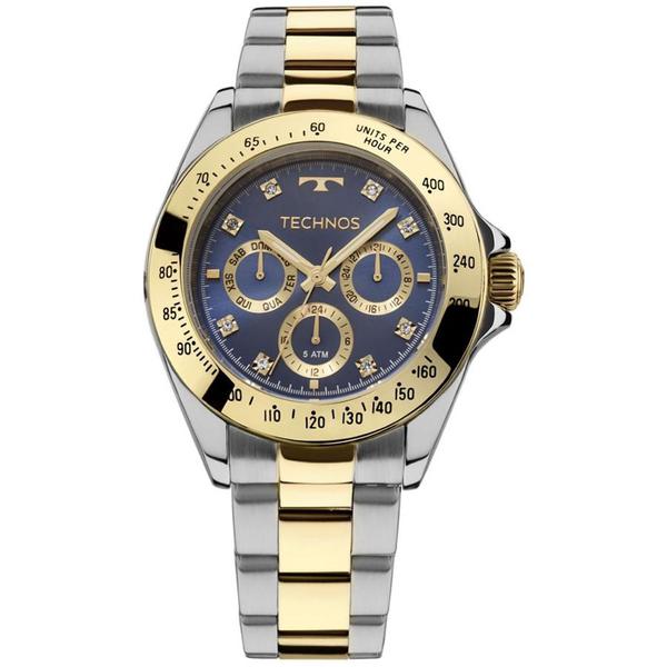 Relógio Technos Dourado e Prateado Feminino Elegance Ladies Multi-função 6p29aiv/5a