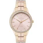 Relógio Technos Dourado E Rosé Feminino Crystal 2035mmj/5t