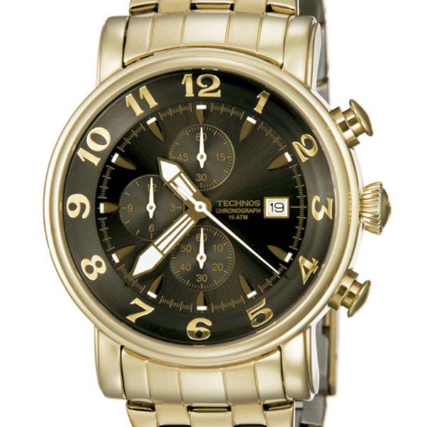 Relógio Technos Dourado Masculino Grandtech Cronógrafo OS10CR/4D