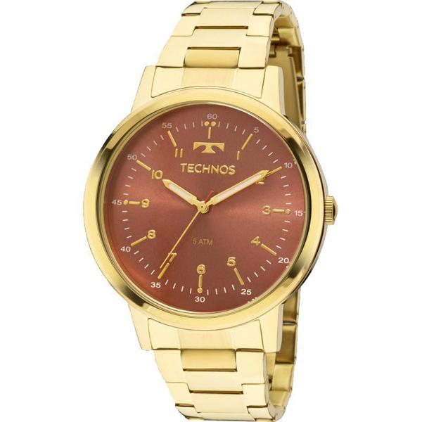 Relógio Technos Elegance Dress 2035MFN/4R Feminino Dourado Mostrador Marrom