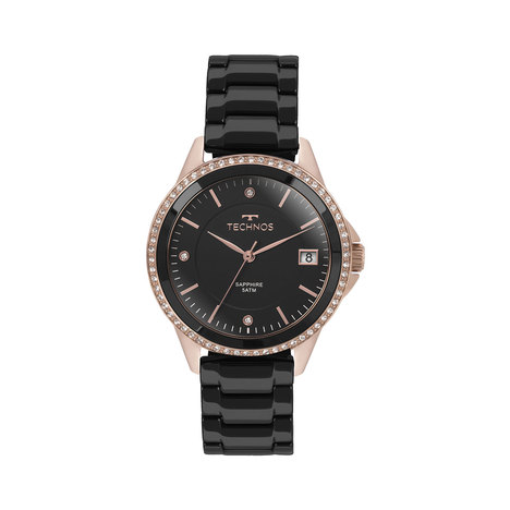 Relógio Technos Elegance Feminino Preto Analógico 2315Kzr/4P