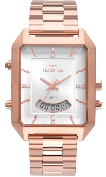 Relógio Technos Feminino Anadigi Quadrado Rosé T200AH/4K