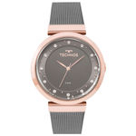 Relógio Technos Feminino Cinza/rosê Swarovski 2035mmw/4c