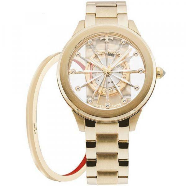 Relógio Technos Feminino Clássico Suiço Dourado F03101AA/K4W