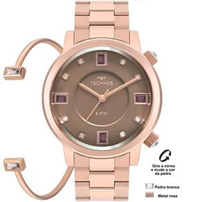 Relógio Technos Feminino Crystal 2039BV/4M + Bracelete