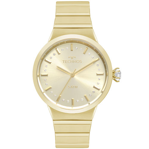 Relógio Technos Feminino Crystal Dourado 2036mjt4x