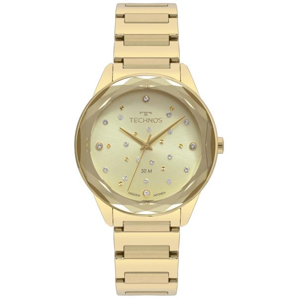 Relógio Technos Feminino Crystal Dourado 2036MKH4X