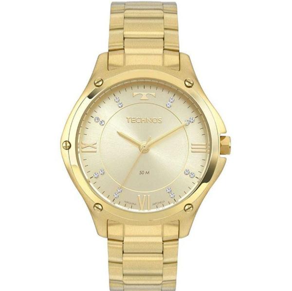 Relogio Technos Feminino Dourado a Prova Dagua Algarismo Romano Inox 2036MLE/4X