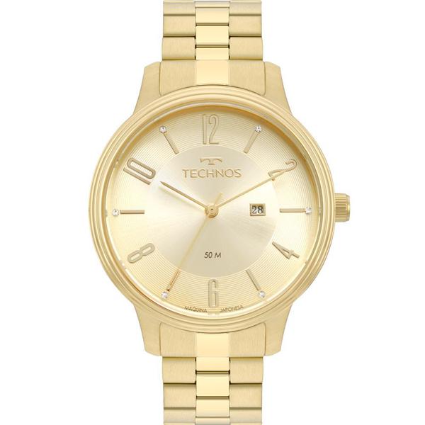 Relogio Technos Feminino Dourado a Prova Dagua Calendario Strass 2015CCJ/4X