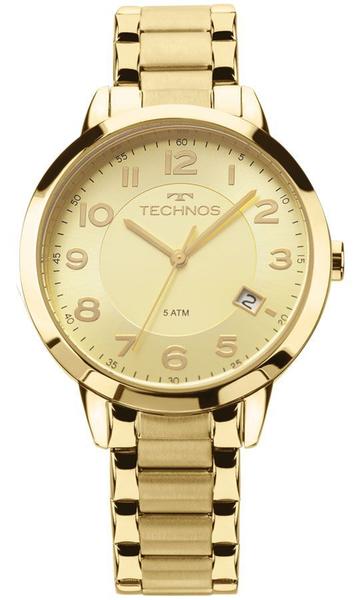 Relogio Technos Feminino Dourado Aço Inox a Prova Dagua com Numeros 2315ACM/4X