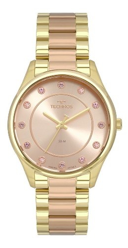 Relogio Technos Feminino Dourado e Rose Gold 2036mlj/5j