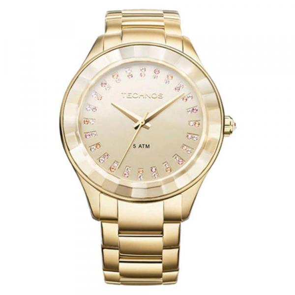 Relógio Technos Feminino Dourado Elegance Cristais 2035ltv4x