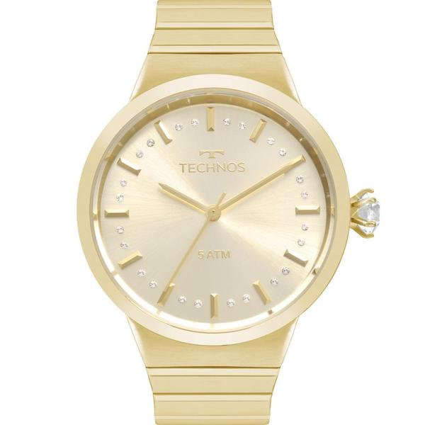 Relógio Technos Feminino Dourado Elegance Crystal 2036MJT/4X