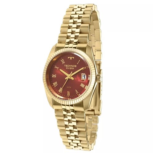 Relogio Technos Feminino Dourado Gl10ic - Vermelho - P=0Mm-31Mm