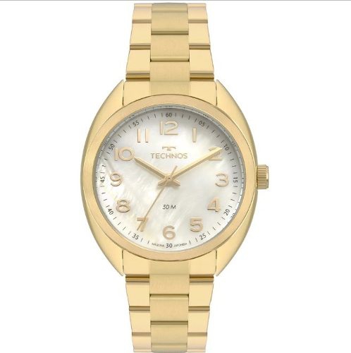 Relogio Technos Feminino Dourado Medio a Prova Dagua 2036mla/4x