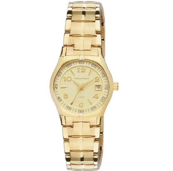 Relogio Technos Feminino Dourado Pequeno a Prova Dagua Calendario VX823AGBOW/4X