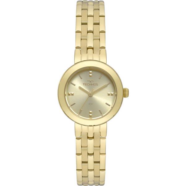 Relogio Technos Feminino Dourado pequeno a prova dagua inox 2035MQO/4X