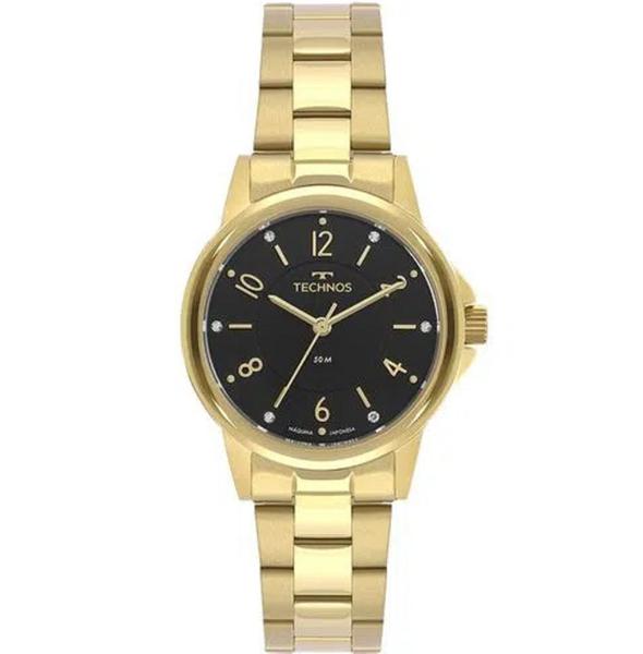 Relogio Technos Feminino Dourado Pequeno Prova Dagua Inox Luxo Strass 2035MTP/1P