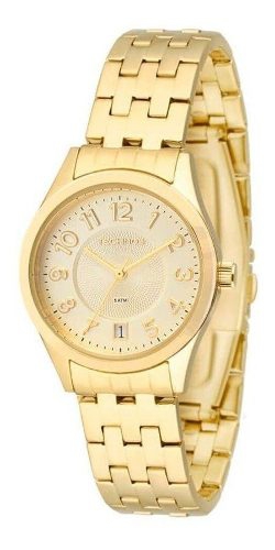 Relogio Technos Feminino Dourado Pequeno Social A Prova Dagua aço inox 2115knj/4x