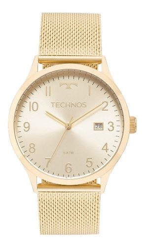 Relogio Technos Feminino Dourado Pulseira de Esteira Medio 2115mnk/4x