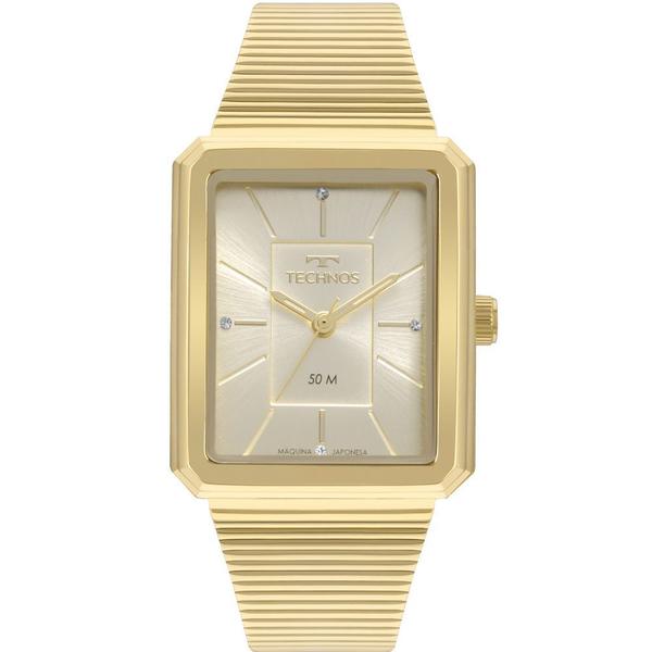 Relogio Technos Feminino Dourado Quadrado Pequeno 2035MRB/4X