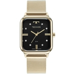 Relogio Technos Feminino Dourado quadrado prova dagua pulseira esteira 2039CQ/1P