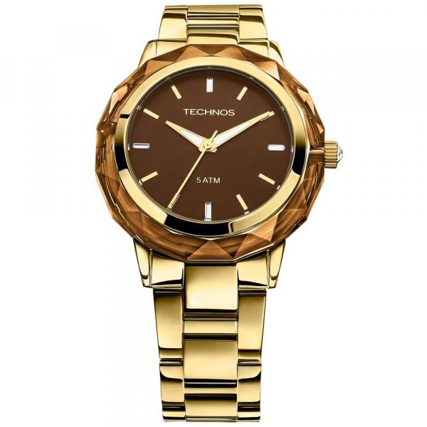 Relógio Technos Feminino Dourado Swarovski 2035mcm/4m