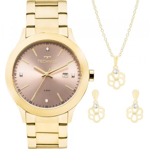 Relógio Technos Feminino Dourado Trend 2115MKR/4T