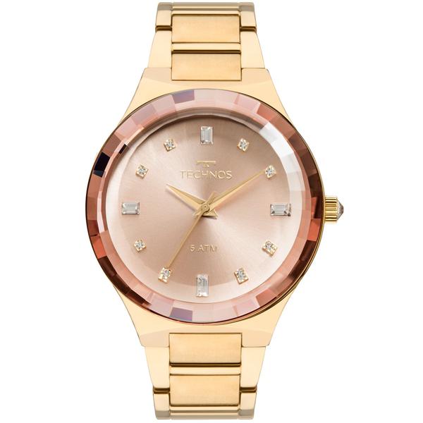 Relógio Technos Feminino Elegance Crystal Dourado 2036MJK4T