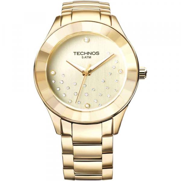 Relógio Technos Feminino Fashion Elegance Crystal Dourado 2036LLN/4X