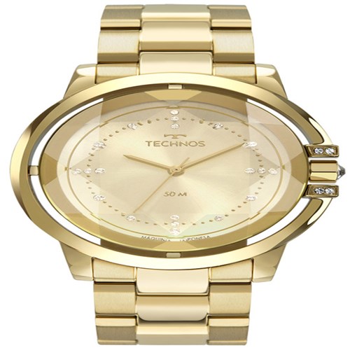 Relógio Technos Feminino Fashion Elegance Crystal Dourado 2036Mll/4X