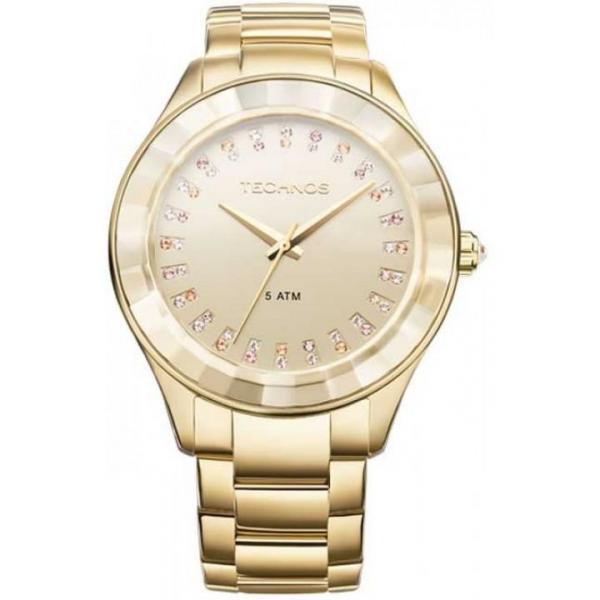 Relógio Technos Feminino Gold Crystal Swarovski 2035ltv/4x