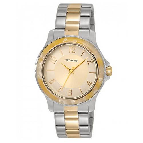 Relogio Technos Feminino Prata com Dourado 2035aai5x