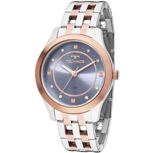 Relógio Technos Feminino Prata e Rose 2036mfd/5a