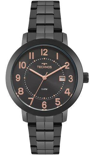 Relogio Technos Feminino Preto com Numeros a Prova Dagua 2115mrv/4p