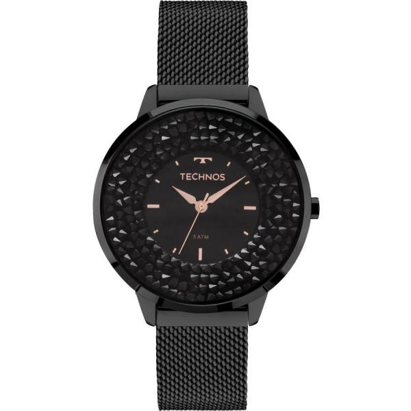 Relógio Technos Feminino Preto Swarovski 2035MFL/1P