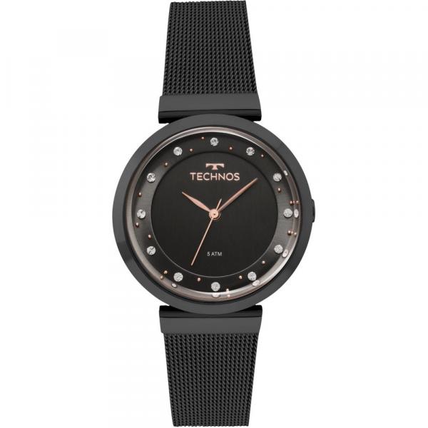 Relógio Technos Feminino Preto Swarovski 2035mmy/4p