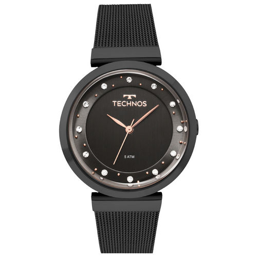 Relógio Technos Feminino Preto Swarovski 2035mmy/4p