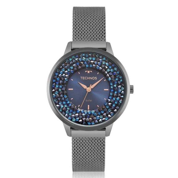 Relógio Technos Feminino Ref: 2035mqc/5a Crystal Grafite