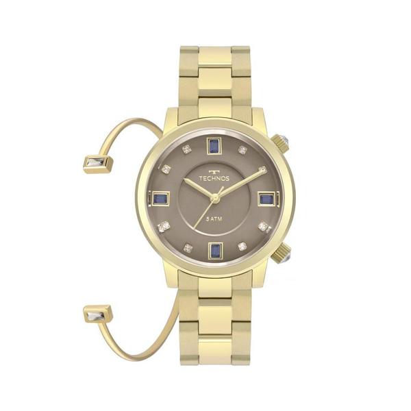 Relógio Technos Feminino Ref: 2039bu/k4c Crystal Dourado