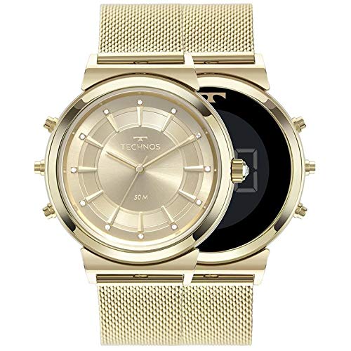 Relógio Technos Feminino Ref: 9t33aa/4x Dupla Face Dourado