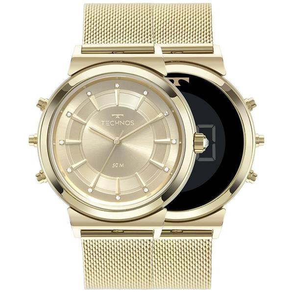 Relógio Technos Feminino Ref: 9t33aa/4x Dupla Face Dourado